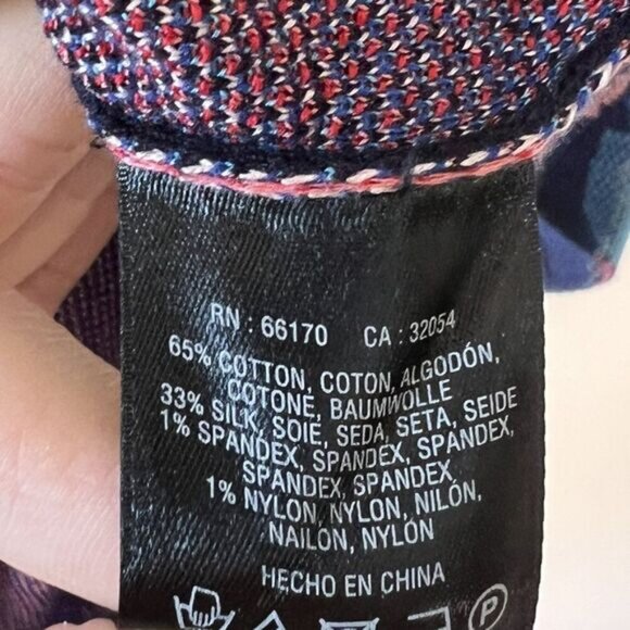 Anthropologie Leifsdottier Blue Floral Cap Sleeve Knit Sweater Dress - Picture 7 of 8